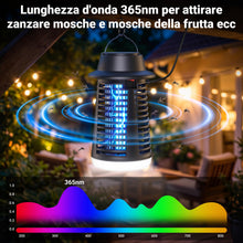 Carica l'immagine nel visualizzatore di Gallery, Lampada Antizanzare Elettrica, Lampada Zanzare Elettrico 4200V 20W UV, IPX6