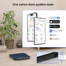Carica l'immagine nel visualizzatore di Gallery, Salute Persona Impedenzimetro, Bilancia connessa WIFI &amp; Bluetooth con 8 elettrodi ad alta precisione 46 dati aziendali per App Incluse Andriod e iOS, Capacità 180kg/400lb, 30x30cm