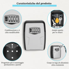 Carica l'immagine nel visualizzatore di Gallery, Cassetta Chiavi con Codice a 4 Cifre, Cassetta Portachiavi da Parete di Sicurezza, Grande Key Box da Esterno, Locker Chi
