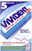 Carica l'immagine nel visualizzatore di Gallery, Vivident Xylit, Chewing Gum, Gusto Menta, Senza Zucchero, Senza Glutine, con Xilitolo, Confenzione da 5 Stick ciascuno da 10 Gomme da Masticare