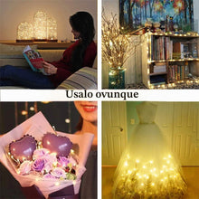 Carica l'immagine nel visualizzatore di Gallery, Luci LED a Batteria, 20 Pezzi Luci Stringa 1M Filo di Rame con 10 LEDs Catena Luminosa Natale per Esterni e Interni, Cas