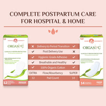 Carica l'immagine nel visualizzatore di Gallery, Organyc Assorbenti Post Parto per Ospedale – Primi Giorni Dopo il Parto, Ripiegati – 12 Pezzi – in 100% Cotone Biologico