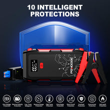 Carica l'immagine nel visualizzatore di Gallery, PGNOOGE 26800mAh 6000A Avviatore per Auto, Avviatore Batteria 12V per Motori fino a 10L Diesel e Tutti Benzina, Power Bank Portatile con Torcia LED e Display