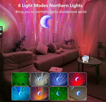 Carica l'immagine nel visualizzatore di Gallery, Proiettore Cielo Stellato – Lampada Aurora LED con Lettore Musicale Bluetooth e 8 Animazioni Realistiche dell’Aurora Bor