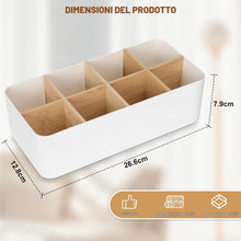 Carica l'immagine nel visualizzatore di Gallery, AiQInu Organizer Scrivania e Portapenne Bianca, Porta Penne per Scrivania con 8 Scomparti Rimovibili, Desk Organizer Ufficio per Telecomando, Conservazione Cosmetici, Accessori Scrivania