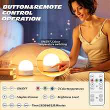Carica l'immagine nel visualizzatore di Gallery, Lampadina Ricaricabile con Telecomando, Lampadina LED E14/E27 Dimmerabile, con Funzione Timer, 3 Temperature di Colore, 