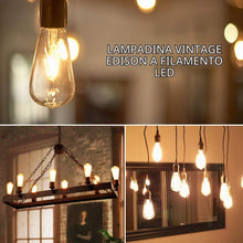 Carica l'immagine nel visualizzatore di Gallery, ANWIO Lampadine di Filamento a LED Attacco E27,4W Equivalente a 40W, 470Lumen,Luce Bianca Calda 2700K,Forma ST64 Edison 