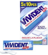 Carica l'immagine nel visualizzatore di Gallery, Vivident Xylit, Chewing Gum, Gusto Menta, Senza Zucchero, Senza Glutine, con Xilitolo, Confenzione da 5 Stick ciascuno da 10 Gomme da Masticare