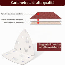 Carica l'immagine nel visualizzatore di Gallery, SHALL Set da 120 fogli abrasivi triangolari, cuscinetti per levigatrice per mouse, 105 x 152 mm, per levigatrici multifu