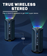 Carica l'immagine nel visualizzatore di Gallery, OHAYO Cassa Bluetooth Potente 40W, Altoparlante Portatile Impermeabile IPX7, Cassa Bluetooth 5.0 Wireless con Luci a LED, 30H di Autonomia, Bassi Profondi, AUX, Micro SD, per Viaggi/Esterno