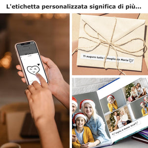 SUPVAN Stampante di Etichette - E10 Bluetooth Portatile Etichettatrice per iOS & Android, Etichettatrice Etichette Adesive con 1 Rotolo di Etichette, Nero