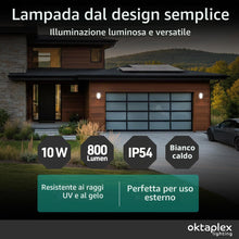Carica l'immagine nel visualizzatore di Gallery, Oktaplex lighting Plafoniera LED Ovale Nera 10W 800Lm Lampada a Muro 3000K Luce Naturale Bianco Caldo IP54 Lumi