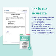 Carica l'immagine nel visualizzatore di Gallery, Collagene e Acido Ialuronico Integratore 180 Capsule, + Vitamina C, Biotina, Zinco e Selenio, 1000mg Collagene Idrolizza
