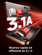 Carica l'immagine nel visualizzatore di Gallery, JSAUX Cavo USB C Ricarica Rapida per iPhone 18 Pro, Pack da 2 / 2m - Rosso