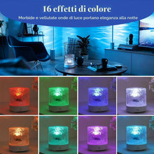 Carica l'immagine nel visualizzatore di Gallery, Lampada Aurora Boreale Cubo con Telecomando, Proiettore Stelle a 16 Colori Rotante, Luce Notturna LED Soffitto per Bambi