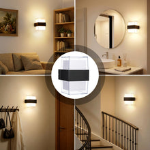 Carica l'immagine nel visualizzatore di Gallery, VivaLet 12W Applique da Parete LED Interno, IP65 Lampada da Esterno a Parete Moderna, 1200LM 3000K Up-and-Down Illuminaz