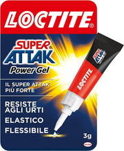 Carica l'immagine nel visualizzatore di Gallery, Loctite Super Attak Power Flex, Colla liquida trasparente e istantanea per materiali flessibili, Super colla resistente in formula gel, Colla per scarpe, pelle, gomma e cuoio, 1x3g