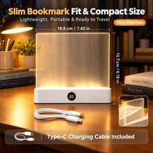 Carica l'immagine nel visualizzatore di Gallery, Funmo Lampada da Lettura a LED Piatta, Portatile con Timer e 3 Colori, Luce per Libri a Pannello per Lettura Notturna, R
