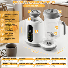 Carica l'immagine nel visualizzatore di Gallery, Cuocipappa Mixer Multifunzione, Cuocipappa per Bambini, Cuocipappas per Bambini, Cuocivapore, Frullatore e Sterilizzatore in un Unico Apparecchio,Sterilizzatore in un Unico Apparecchio, 400 ml