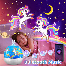 Carica l'immagine nel visualizzatore di Gallery, One Fire Proiettore Stelle Soffitto Bambini, 15 Films Luce Notturna Bambini, Bluetooth Musica 360° Lampada Proiettore Bambini, USB Ricaricabile Proiettore Soffitto Regalo Bambini Decorazioni Camera