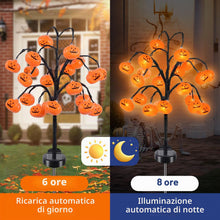 Carica l'immagine nel visualizzatore di Gallery, Ninonly Luci Solari Halloween Decorazioni, 2 Pezzi 40 LED Halloween Zucca Luminoso Solare, Impermeabile Zucca Decorative