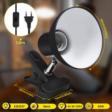 Carica l'immagine nel visualizzatore di Gallery, Klarlight Portalampada E27 con Clip EU Spina e Interruttore Lampada a Morsetto E27 vite Edison Lampada da Tavolo, Girevo