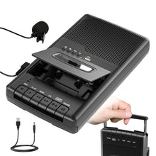 Carica l'immagine nel visualizzatore di Gallery, Reproductor Cassette Portatile Lettore Cassette Audio Registratore di Nastri Digitalizza su USB con Maniglia, Cuffie, Microfono, Altoparlante