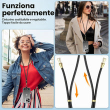 Carica l'immagine nel visualizzatore di Gallery, Cordino per Cellulare e 2 Pezzi Universali Patch, Nero