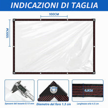 Carica l'immagine nel visualizzatore di Gallery, Telone impermeabile trasparente con occhielli, per mobili da giardino, utilizzabile per esterni, impermeabile, isolament