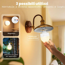 Carica l'immagine nel visualizzatore di Gallery, Lampadina ricaricabile E27 con telecomando, batteria ricaricabile USB C con batteria da 2200 mAh gancio magnetico a batt