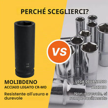 Carica l'immagine nel visualizzatore di Gallery, bussola lunga esagonale 1/2" 17mm, chiave a bussola 17 mm 1/2, Lunghezza 78 mm, acciaio al cromo molibdeno, CR-MO (17mm)