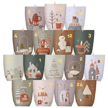 Carica l&#39;immagine nel visualizzatore di Gallery, LEMESO Calendario Avvento da Riempire, 24 Sacchetti Calendario Avvento 2025, 8 Motivi Buste Vuote con Adesivi Numeri, Mollette e Cordino di Juta per Fai da Te