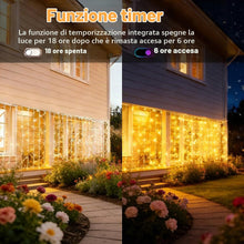 Carica l'immagine nel visualizzatore di Gallery, Cozymeow Rete Tenda Luminosa 3x2M 204 LED Rete Luci con Spina