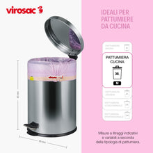 Carica l'immagine nel visualizzatore di Gallery, VIROSAC - Saccopratico 55x60cm, con adesivo stopsac e maniglie estraibili, 15 pezzi per rotolo, kit da 3 rotoli