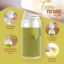 Carica l&#39;immagine nel visualizzatore di Gallery, PORTENTUM Spruzzino olio per friggitrice aria 300ml Spray Olio Cucina Antigoccia, Oliera di Vetro con Dispenser Accessori Friggitrice Senza Olio