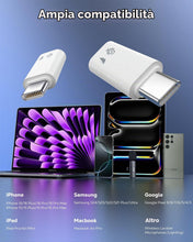 Carica l'immagine nel visualizzatore di Gallery, MoKo Adattatore Microfono da Lightning a USB C (Non per Cuffie/Dati)