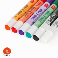 Carica l'immagine nel visualizzatore di Gallery, Legami - Set di 6 Trucchi Viso in Stick, Halloween, 1 Stencil incluso