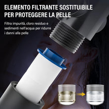 Carica l'immagine nel visualizzatore di Gallery, Doccino per Doccia, Doccino Filtrante 3 Modi Funzione&amp;1.5m Tubo Doccia&amp; 6 cartucce sostituibili,Soffione Doccia Alta Pre