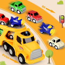 Carica l'immagine nel visualizzatore di Gallery, Aoskie Camion Macchinine 2 3 4 Anni, 5 in 1 con Suoni e Luci, 4 Mini Cars, Giocattolo Regalo per Bambino