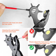 Carica l'immagine nel visualizzatore di Gallery, Newaner 2-4.5 mm pinza fustellatrice con 6 fori Intercambiabili rotondo, buchi cintura affilata girevole con leva, per p