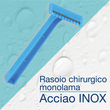 Carica l'immagine nel visualizzatore di Gallery, GIMA - Rasoi chirurgici monouso non sterili con lama in acciaio inox, monolama, confezione 100 pezzi, 27080