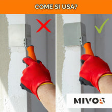 Carica l'immagine nel visualizzatore di Gallery, Mivos 2 x Spatole Angolari Antiruggine 80 x 60 mm - Cazzuola Angolare Interna ed Esterna in Acciaio Inox - Cazzuola per 
