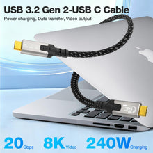 Carica l'immagine nel visualizzatore di Gallery, cavo usb c 3 metri,Cavo USB C 3.2 Gen2x2, 20Gbps Cavo Dati USB Type C, Cavo USB C a USB C, PD3.1 240W 48V/5A, Cavo Video