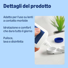Carica l'immagine nel visualizzatore di Gallery, Healthcare by Amazon Soluzione tutto-in-uno per lenti a contatto morbide – Bio-tollerabile per occhi sensibili, 2 x 250 ml (compatibile con cassetta della posta)