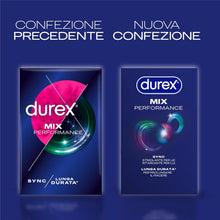 Carica l'immagine nel visualizzatore di Gallery, Durex Mix Performance, Preservativi Durex Lunga Durata e Sync, Preservativi Ritardanti per Lui e con Rilievi e Nervature per Lei, 24 Profilattici