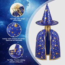 Carica l'immagine nel visualizzatore di Gallery, Mantello da Strega con Cappello, Mantello da Strega di Halloween con Cappello Mago, Strega Mantelli per Bambini Costume 