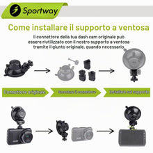 Carica l'immagine nel visualizzatore di Gallery, Sportway S501 Supporto a ventosa per telecamera (5a generazione) con connettori sostituibili per CHORTAU OldShark NIUTA Boogiio ORSKEY Abask e la maggior parte delle telecamere da cruscotto per auto