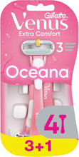 Carica l'immagine nel visualizzatore di Gallery, Gillette Venus Extra Comfort Oceana Rasoio Da Donna Usa E Getta A 3 Lame, Confezione Da 4