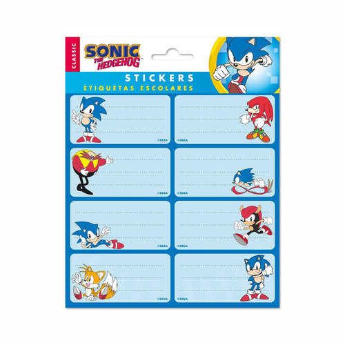 Grupo Erik: Etichette adesive Sonic | Etichette adesive colorate 8x4cm da usare per personalizzare regali, quaderni o altri prodotti di cancelleria, Etichette adesive scuola libri