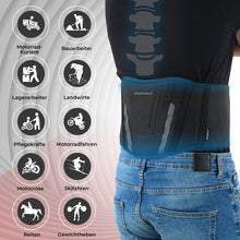 Carica l'immagine nel visualizzatore di Gallery, BLACKWILD Fascia Lombare Supporto Schiena - Cintura Lombare Per Moto | Regolazione della Fascia Schiena per Uomini e Donne, Fascia Lombare Riscaldante
